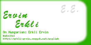 ervin erkli business card